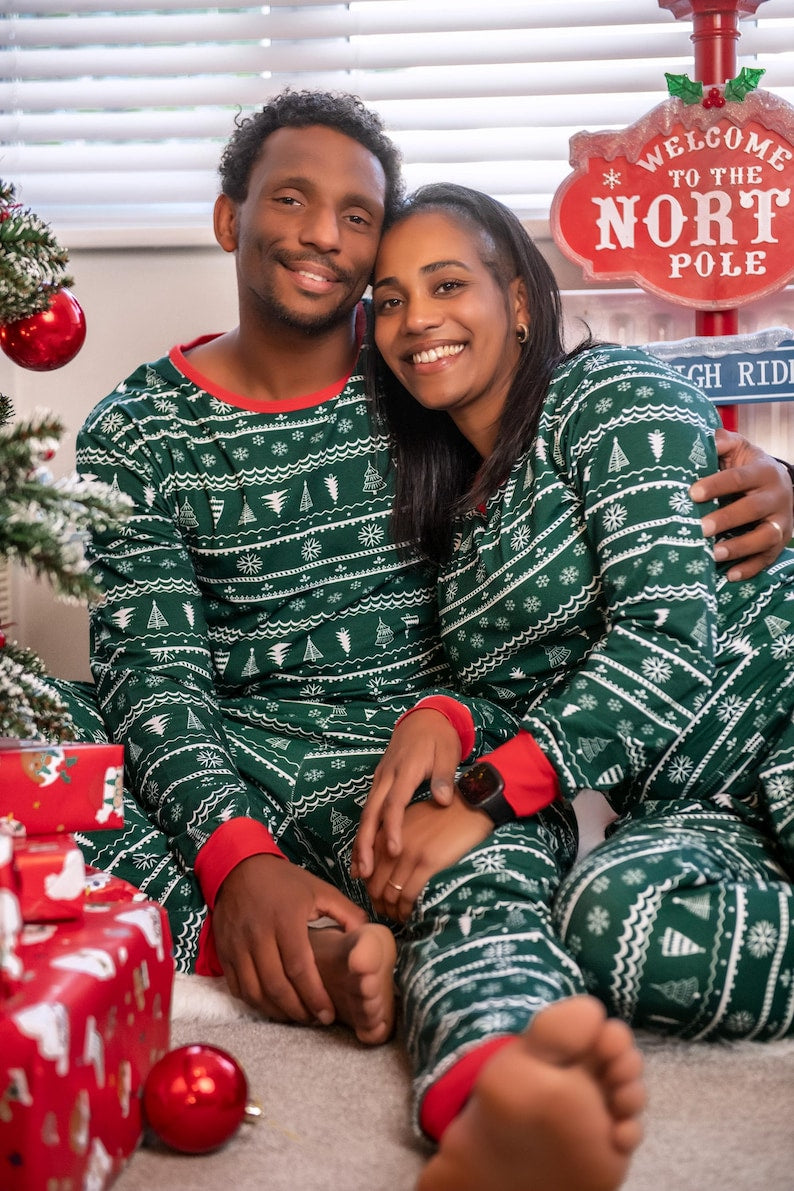 Green Christmas Tree Pajama Set