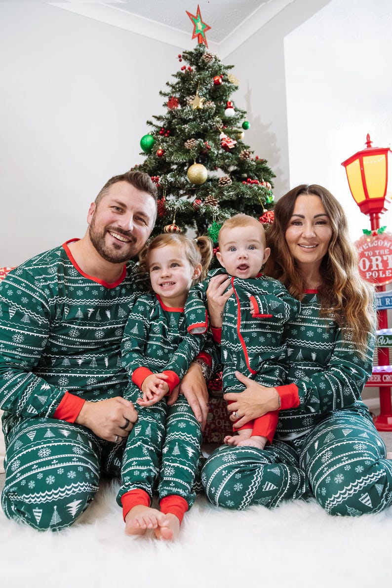 Green Christmas Tree Pajama Set