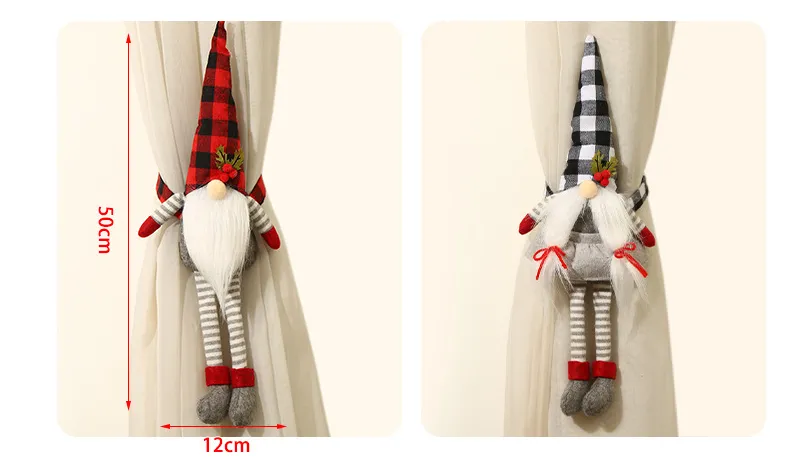 Christmas Couple Plaid Curtain Buckle
