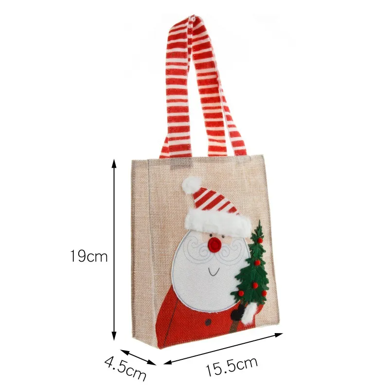 Christmas Hand-held Linen Gift Bag