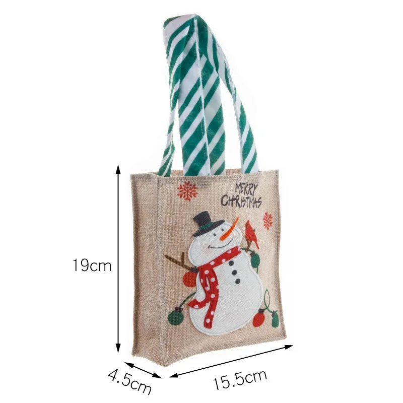 Christmas Hand-held Linen Gift Bag