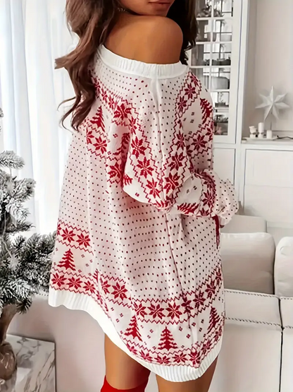 Knitted  Loose-fitting Long-sleeved Dress